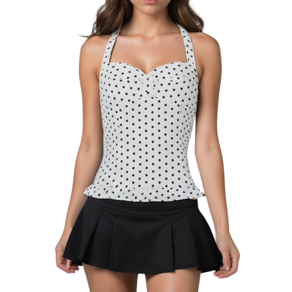 Katherine Polka Dot Halter Tank