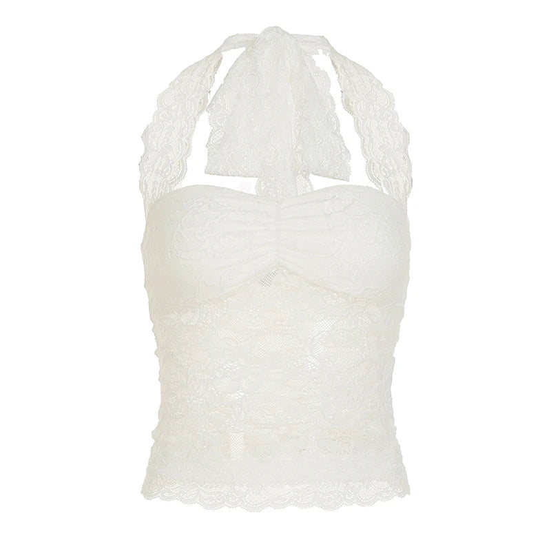 Sienna Lace Patchwork Halter Tank