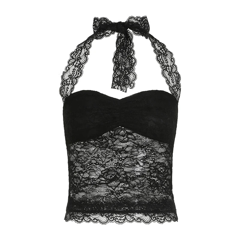 Sienna Lace Patchwork Halter Tank