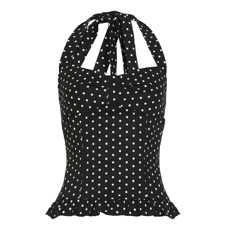 Katherine Polka Dot Halter Tank